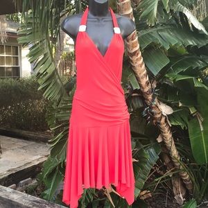 Janine Halter wrap asymmetric dress.